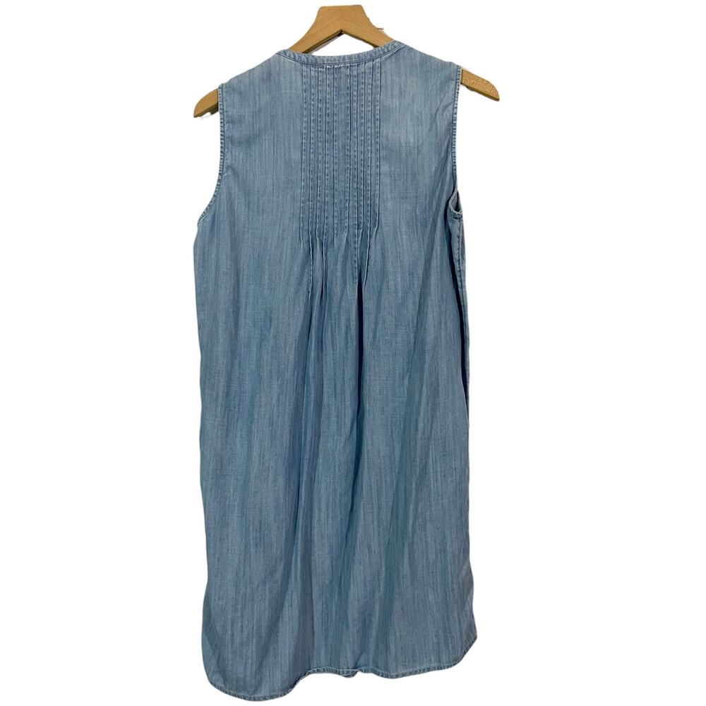 Vineyard Vines Sleeveless Chambray Pintuck Dress - Blue - Medium - Picture 5 of 8